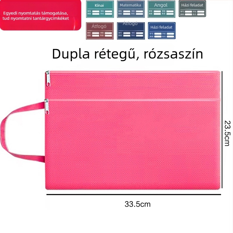 Jinna Oxford vízálló dokumentumtáska cipzárral – Nyomtatott logó, várandóság ellenőrzéséhez, rajzolt stílus