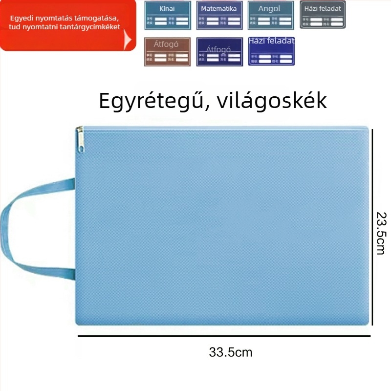 Jinna Oxford vízálló dokumentumtáska cipzárral – Nyomtatott logó, várandóság ellenőrzéséhez, rajzolt stílus