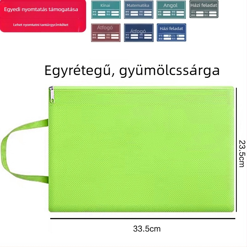 Jinna Oxford vízálló dokumentumtáska cipzárral – Nyomtatott logó, várandóság ellenőrzéséhez, rajzolt stílus