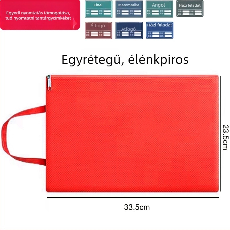 Jinna Oxford vízálló dokumentumtáska cipzárral – Nyomtatott logó, várandóság ellenőrzéséhez, rajzolt stílus