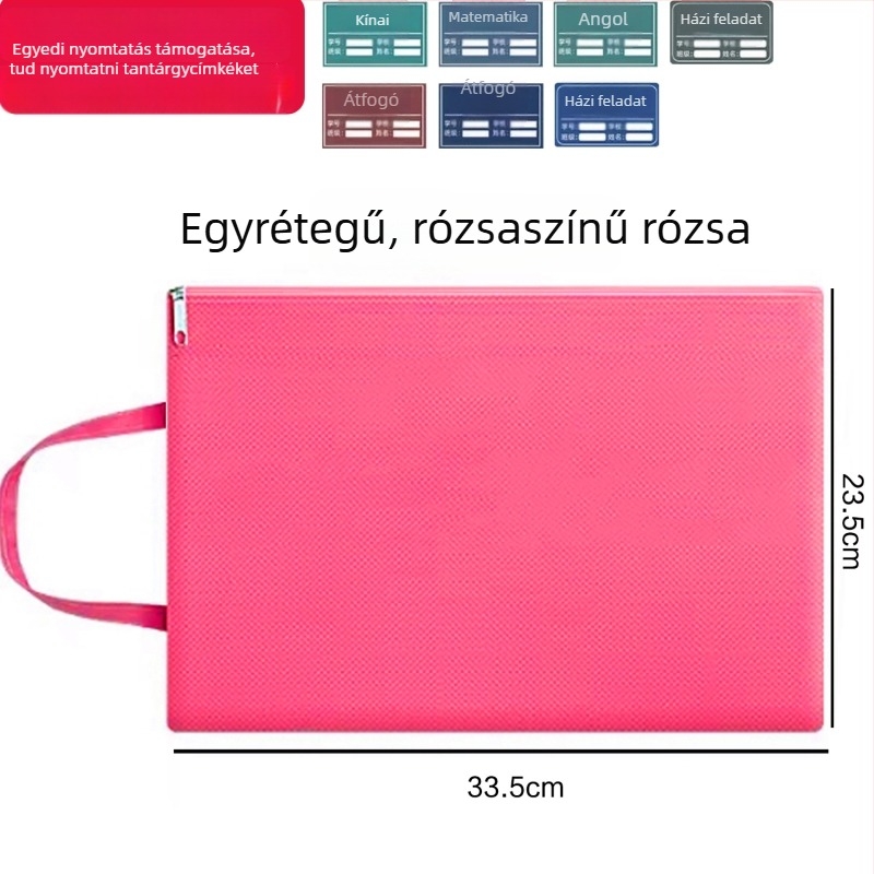 Jinna Oxford vízálló dokumentumtáska cipzárral – Nyomtatott logó, várandóság ellenőrzéséhez, rajzolt stílus