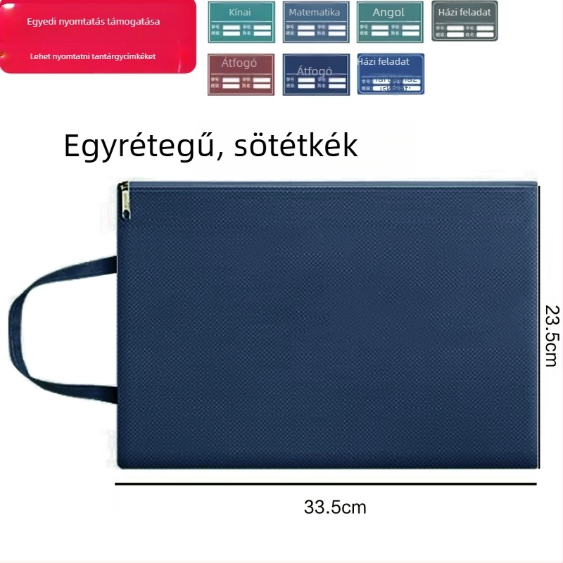 Jinna Oxford vízálló dokumentumtáska cipzárral – Nyomtatott logó, várandóság ellenőrzéséhez, rajzolt stílus