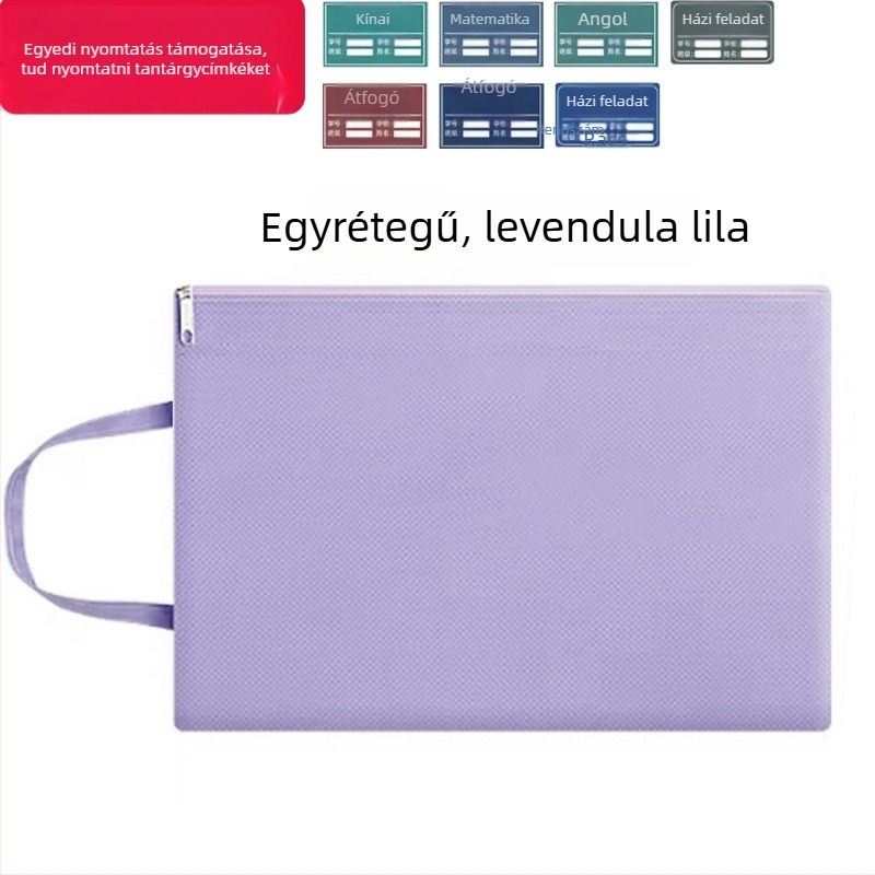 Jinna Oxford vízálló dokumentumtáska cipzárral – Nyomtatott logó, várandóság ellenőrzéséhez, rajzolt stílus