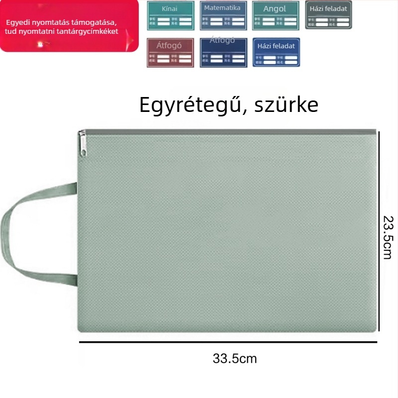 Jinna Oxford vízálló dokumentumtáska cipzárral – Nyomtatott logó, várandóság ellenőrzéséhez, rajzolt stílus