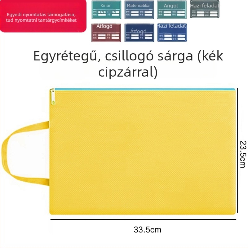 Jinna Oxford vízálló dokumentumtáska cipzárral – Nyomtatott logó, várandóság ellenőrzéséhez, rajzolt stílus