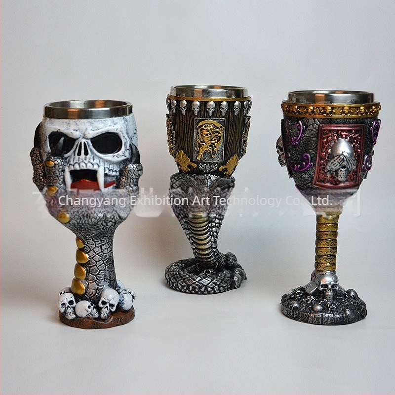 Dekorációs pohár gyantából, 3D design bár- és otthoni dekorhoz, modern egyszerű stílus (Kategória: Gyanta Kézművek; Márka: Exhibition Art; Csomagolás: karton)