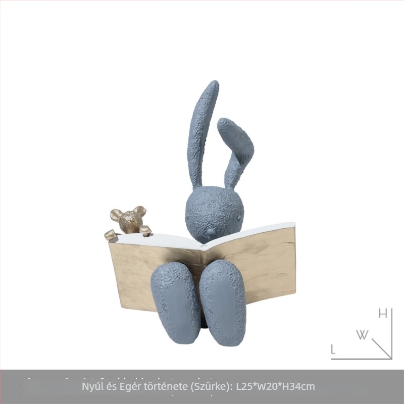 Gyanta nyúl szobor dekoráció — By the South, modern minimalista stílus; anyag: gyanta; folyamat: szobor.