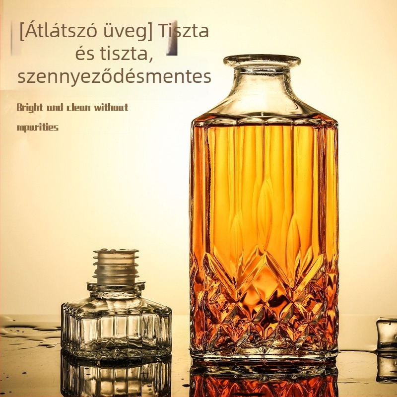 Üveg borosüveg négyzet-diamant talppal, lezárt, nyomtatásra kész