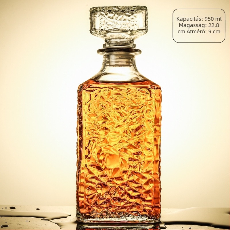 Üveg borosüveg négyzet-diamant talppal, lezárt, nyomtatásra kész