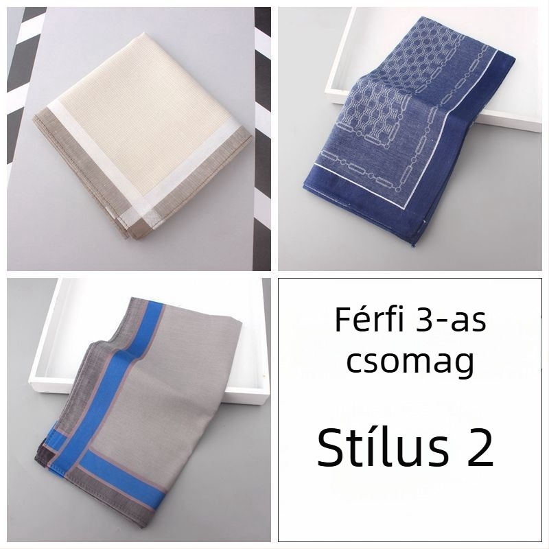 Férfi zsebkendő, 100% pamut, kiváló minőségű üzleti kiegészítő, puha és nedvszívó