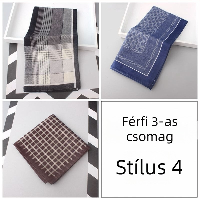 Férfi zsebkendő, 100% pamut, kiváló minőségű üzleti kiegészítő, puha és nedvszívó