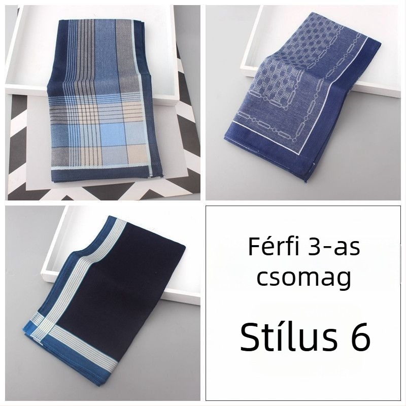 Férfi zsebkendő, 100% pamut, kiváló minőségű üzleti kiegészítő, puha és nedvszívó