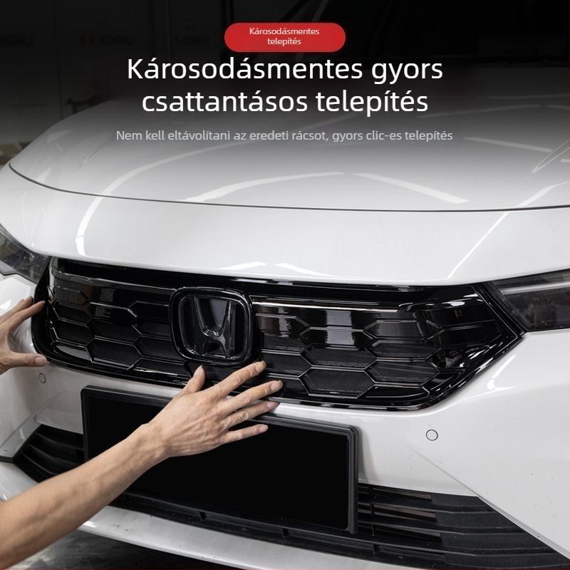 Honda első hűtőrács középső hálóval és snap-on rovarhálóval – külső megjelenés frissítés