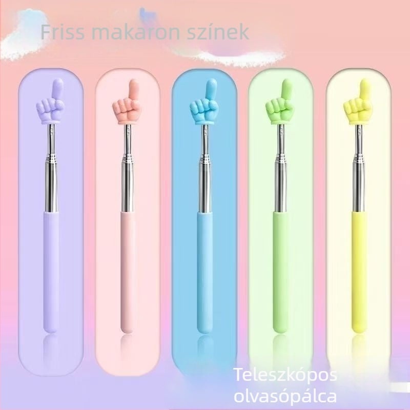 Kinyitható olvasó mutató, ujjszerű műanyag vonalzó, gyerekeknek, rajzfilmszerű stílus, 6–10 évesek és 10 év felett