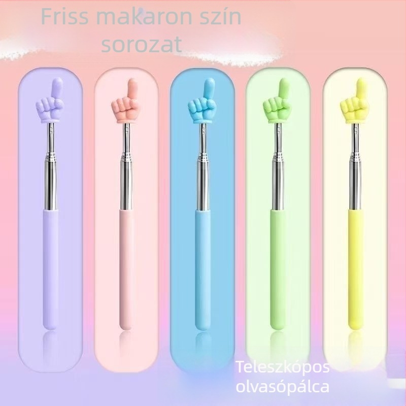 Kinyitható olvasó mutató, ujjszerű műanyag vonalzó, gyerekeknek, rajzfilmszerű stílus, 6–10 évesek és 10 év felett