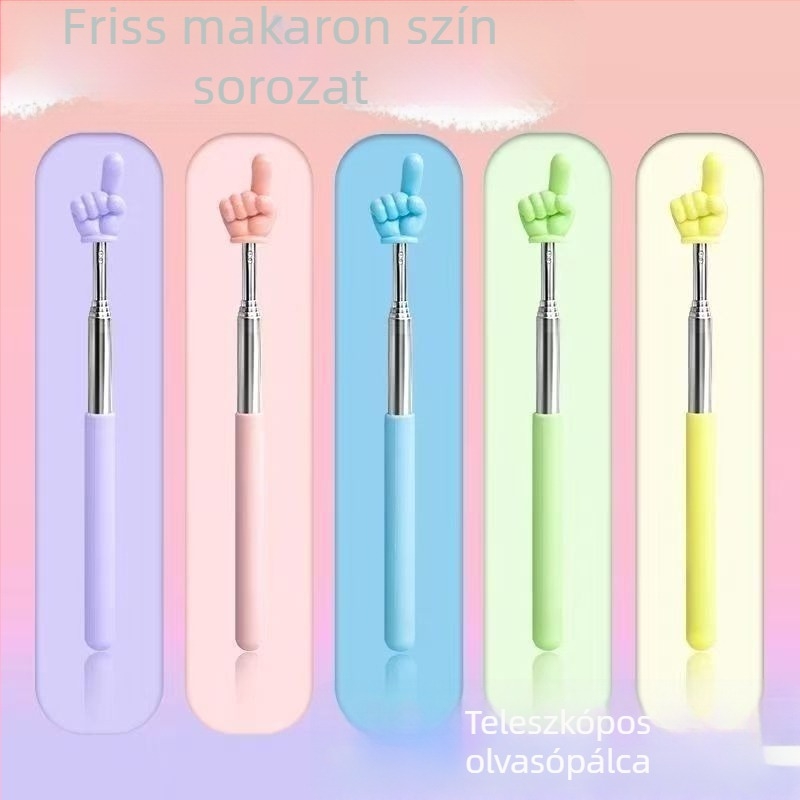 Kinyitható olvasó mutató, ujjszerű műanyag vonalzó, gyerekeknek, rajzfilmszerű stílus, 6–10 évesek és 10 év felett