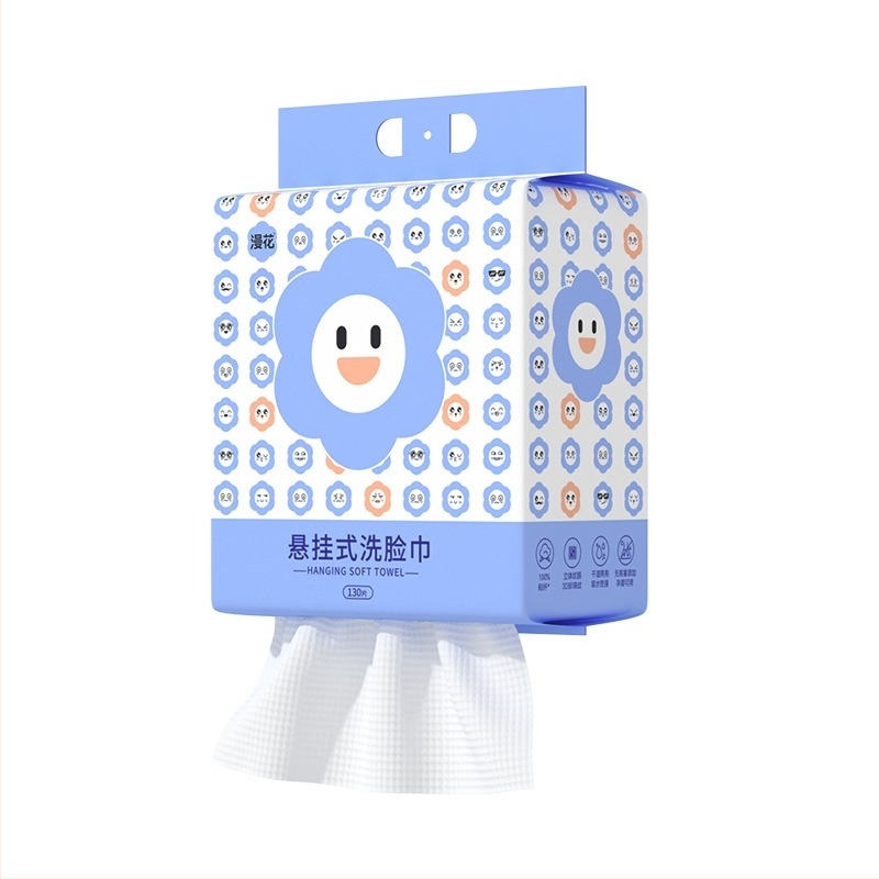 Manhua Egyszer használatos arc törölközők, falra szerelhető, extra vastag, 130 db, 100% viszkóz, 19×18 cm, 350 g/db