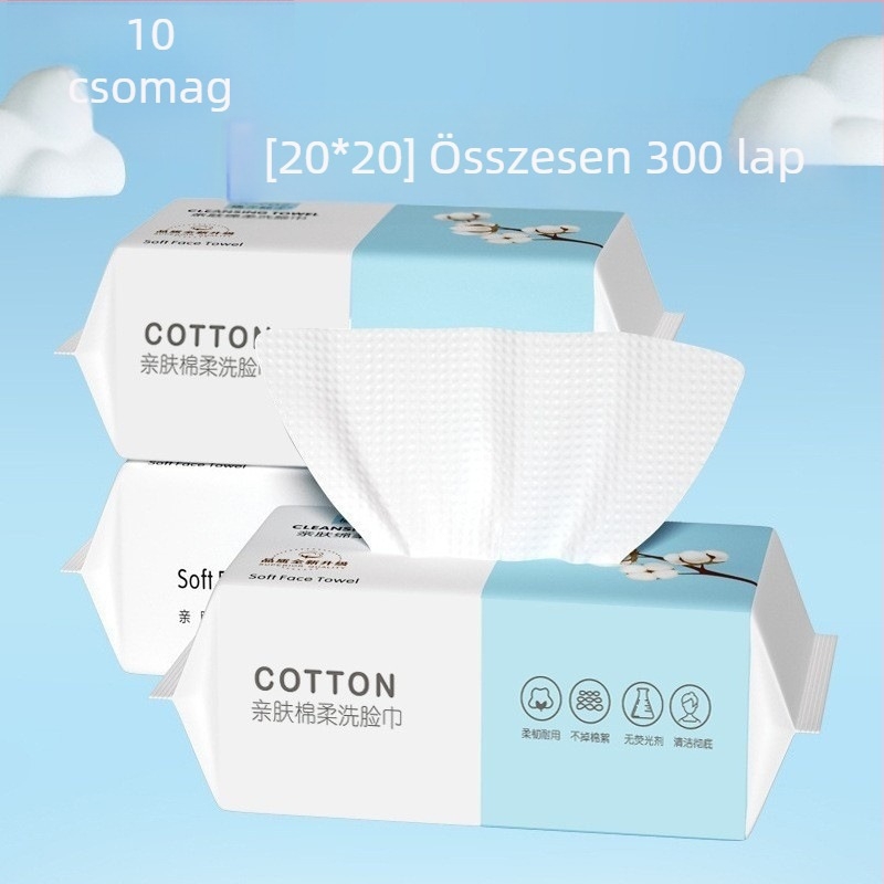 Egyszer használatos arctörlők húzható kivitelben, vastag pamutszerű nemszőtt anyagból, 10 db, babakezeléshez
