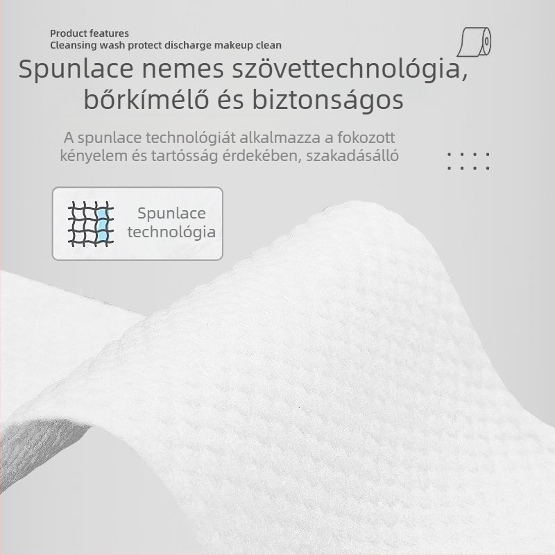 Egyszer használatos arctörlők húzható kivitelben, vastag pamutszerű nemszőtt anyagból, 10 db, babakezeléshez