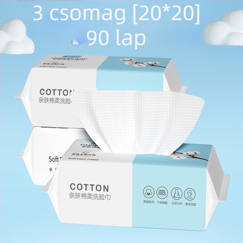 Egyszer használatos arctörlők húzható kivitelben, vastag pamutszerű nemszőtt anyagból, 10 db, babakezeléshez