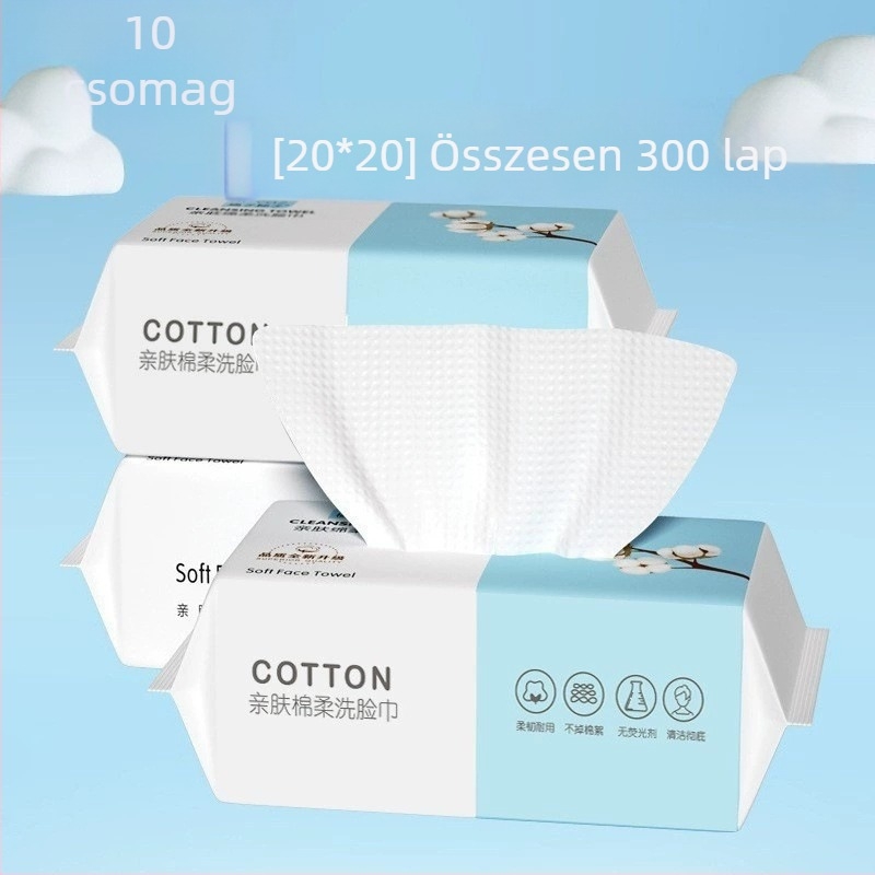Egyszer használatos arctörlők húzható kivitelben, vastag pamutszerű nemszőtt anyagból, 10 db, babakezeléshez