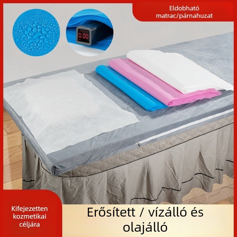 Egyszer használatos párnahuzat kozmetikai szalonhoz, nem szőtt anyagból, vízálló, egyszínű dizájn, 100 darab, testreszabás elérhető