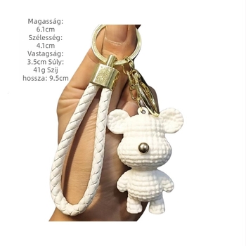 Red Craft márkájú karikatúra medve kulcstartó puha gumi alapanyagból, 3D függővel, egyedileg csomagolva