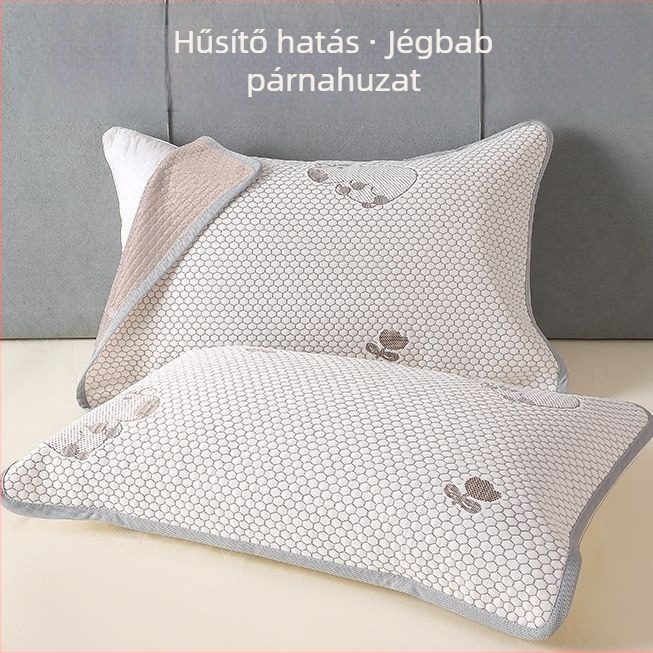 Nyári hűsítő párnahuzat jégbabos mintával, 2 darab, méret 52×75 cm, bandázs-stílus, kompatibilis dupla és egyszemélyes párnákkal
