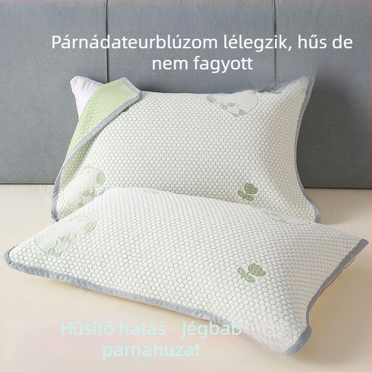 Nyári hűsítő párnahuzat jégbabos mintával, 2 darab, méret 52×75 cm, bandázs-stílus, kompatibilis dupla és egyszemélyes párnákkal