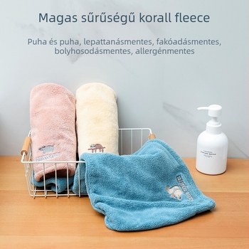 Hajszárító sapka korall fleece-ből, 14 szál, szegélyes varrás, 50–79 g