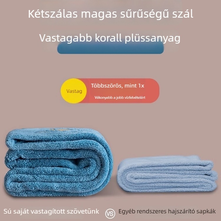 Hajszárító sapka korall fleece-ből, 14 szál, szegélyes varrás, 50–79 g