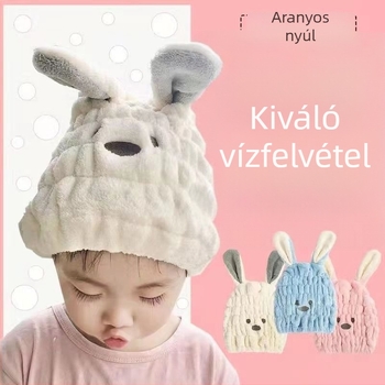 Gyerekeknek szóló hajszárító sapka — korall polár, hímzett, 40 fonal, 30–49 g, testreszabható feldolgozás