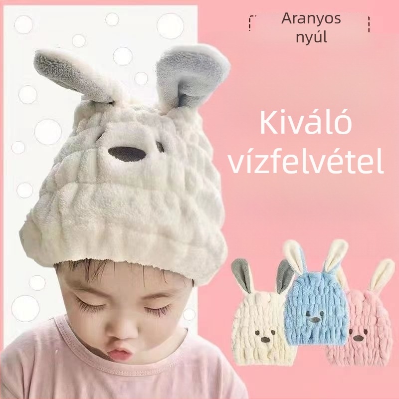 Gyerekeknek szóló hajszárító sapka — korall polár, hímzett, 40 fonal, 30–49 g, testreszabható feldolgozás