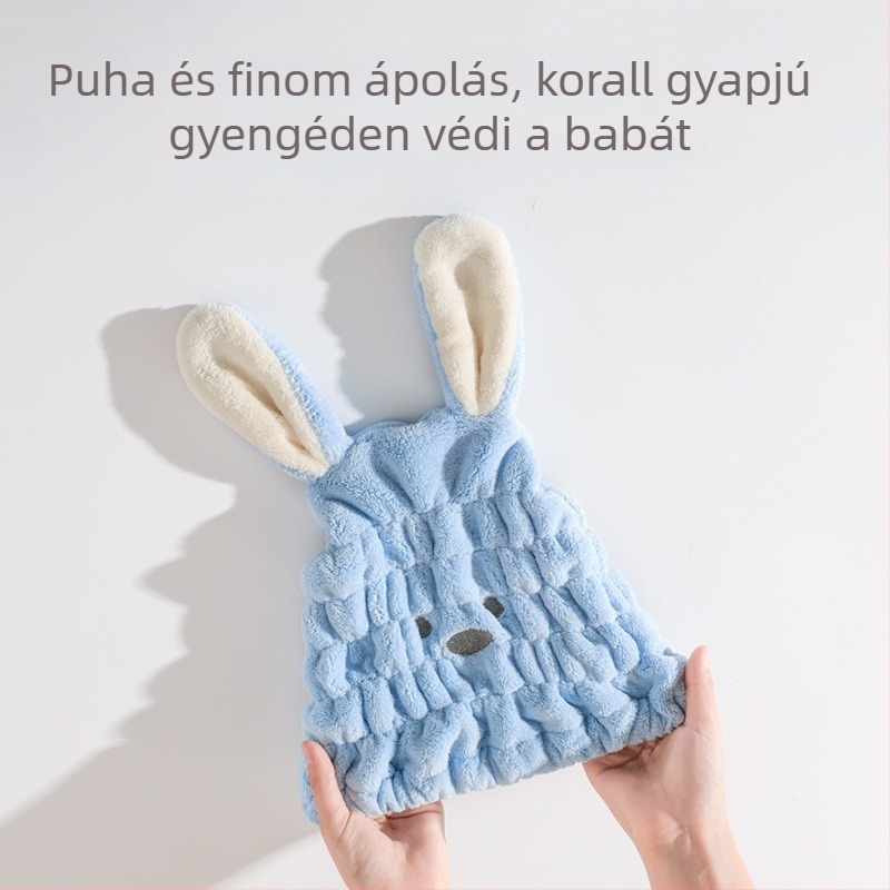 Gyerekeknek szóló hajszárító sapka — korall polár, hímzett, 40 fonal, 30–49 g, testreszabható feldolgozás