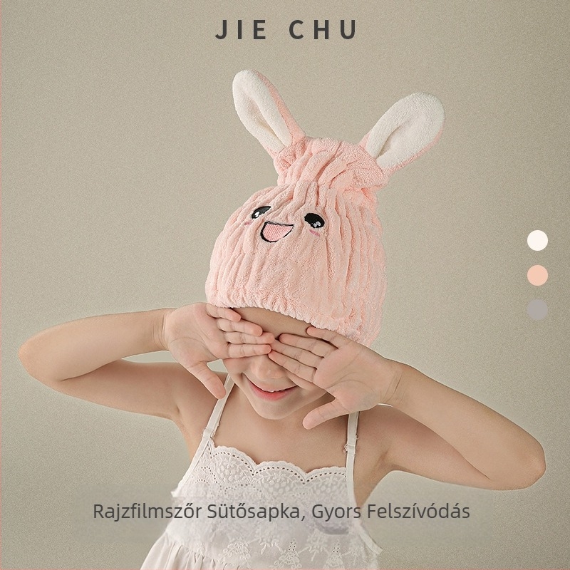 Gyerekeknek szóló hajszárító sapka, mikroszálas anyag, varrt széle, 50–79 g, Jc/jiechu márka