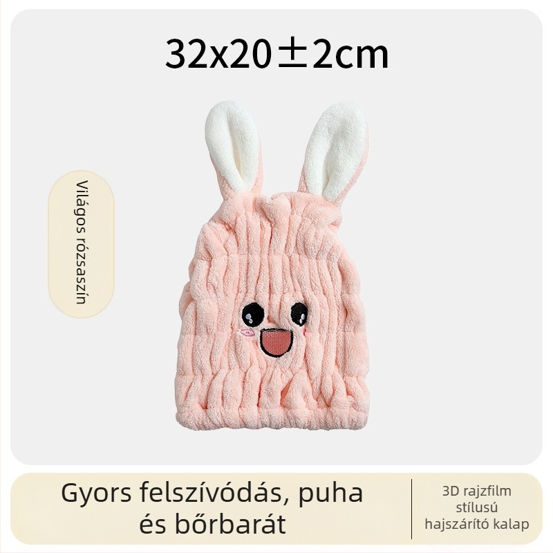 Gyerekeknek szóló hajszárító sapka, mikroszálas anyag, varrt széle, 50–79 g, Jc/jiechu márka