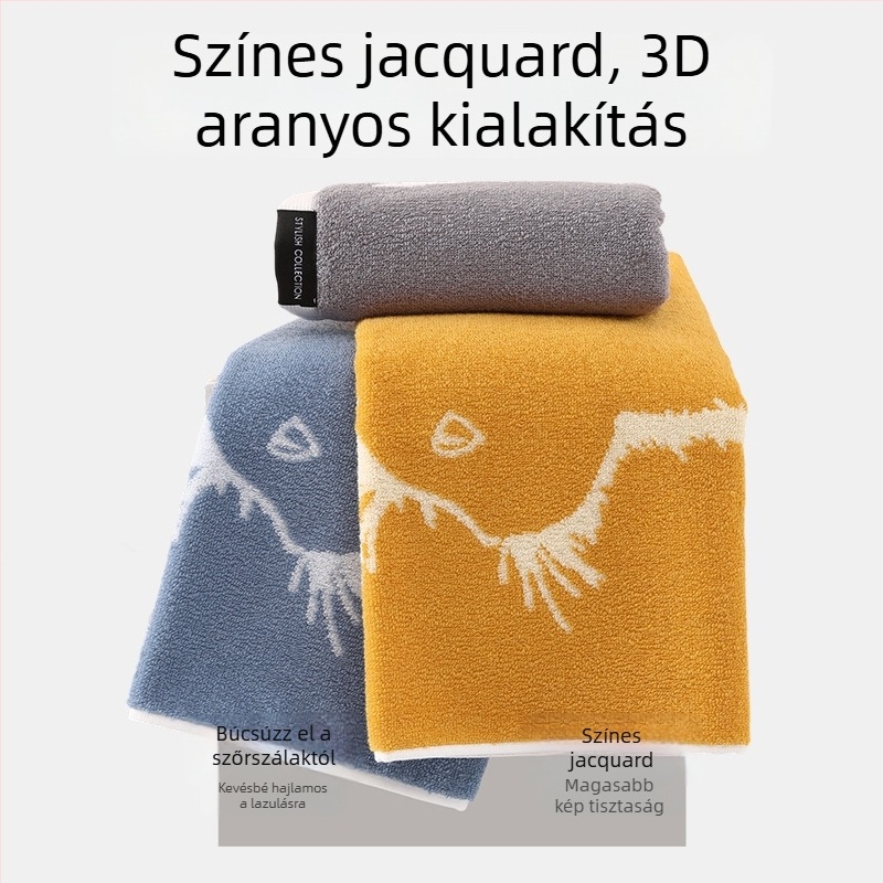 Pu xi Pamut arctörölköző, vastagított jacquard szövés, 100–120 g/m², szegélyezett