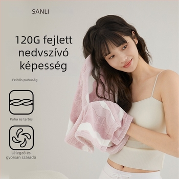 Sanli törölközőből készült hajszárító sapka széles karimával, jacquard konstrukció, 150d szál, tömeg 120–139 g, termékkód Vh157, felnőtt nőknek