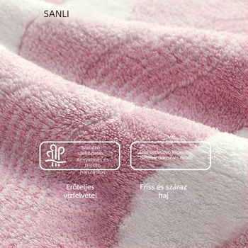 Sanli törölközőből készült hajszárító sapka széles karimával, jacquard konstrukció, 150d szál, tömeg 120–139 g, termékkód Vh157, felnőtt nőknek