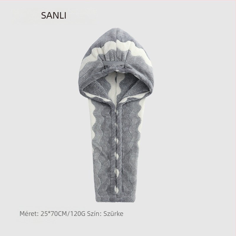 Sanli törölközőből készült hajszárító sapka széles karimával, jacquard konstrukció, 150d szál, tömeg 120–139 g, termékkód Vh157, felnőtt nőknek