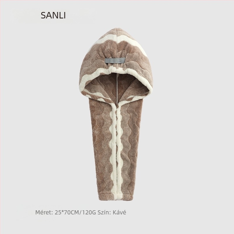 Sanli törölközőből készült hajszárító sapka széles karimával, jacquard konstrukció, 150d szál, tömeg 120–139 g, termékkód Vh157, felnőtt nőknek