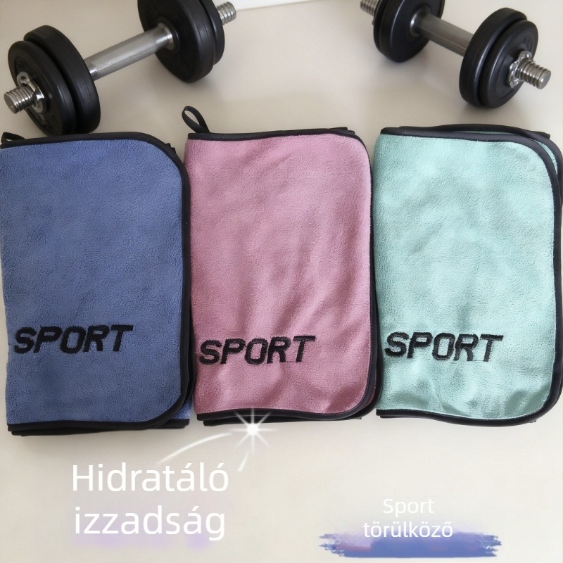 Sporttörölköző mikroszálból, gyors száradás, izzadság felszívódása 0-5 s, 130 g, hímzés és szegélyezés