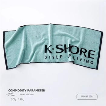 Sporttörölköző 100% pamutból, 190 g, termékkód Sp063t, márka King Shore / Gold Number, nedvszívás 21–25 s