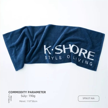 Sporttörölköző 100% pamutból, 190 g, termékkód Sp063t, márka King Shore / Gold Number, nedvszívás 21–25 s