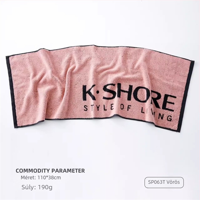 Sporttörölköző 100% pamutból, 190 g, termékkód Sp063t, márka King Shore / Gold Number, nedvszívás 21–25 s