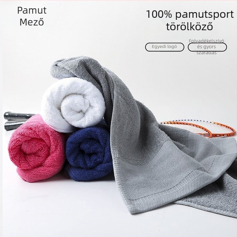 Sporttörölköző, 100% pamut, 150 g, logónyomás, testreszabható, gyors izzadságfelszívódás (0–5 s)