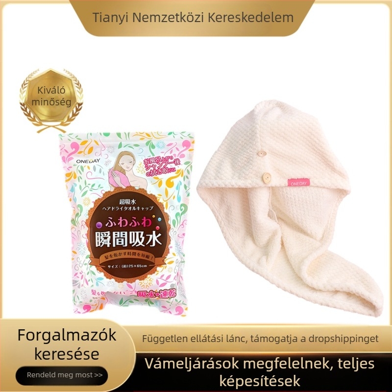 One Day korall fleece hajszárító sapka, 50–79 g
