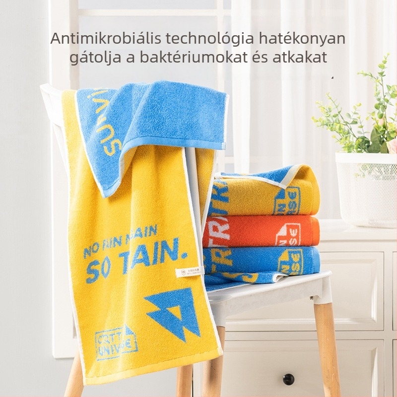 100% pamut sporttörölköző, nedvszívó és puha, sima szövés, 32s szál, 140–170 g, edzéshez, futáshoz és jóga