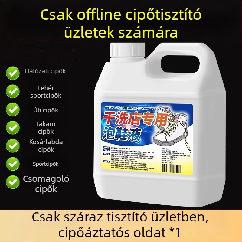 Fehér cipő tisztító folyadék – kefe nélkül, fehérítés és sárgulás eltávolítása, hálós anyagú sportcipőkhöz