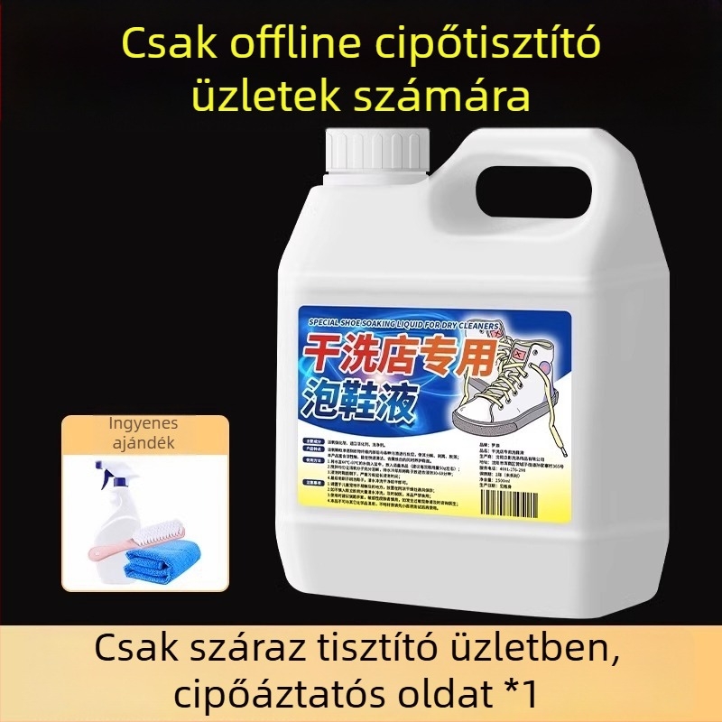 Fehér cipő tisztító folyadék – kefe nélkül, fehérítés és sárgulás eltávolítása, hálós anyagú sportcipőkhöz